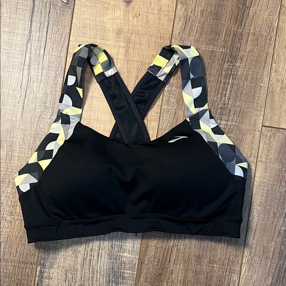 Brooks Run Happy Uplift Crossback High Support Padded Sports Bra Size Large